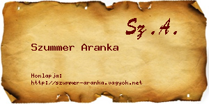 Szummer Aranka névjegykártya
